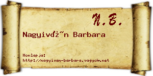 Nagyiván Barbara névjegykártya